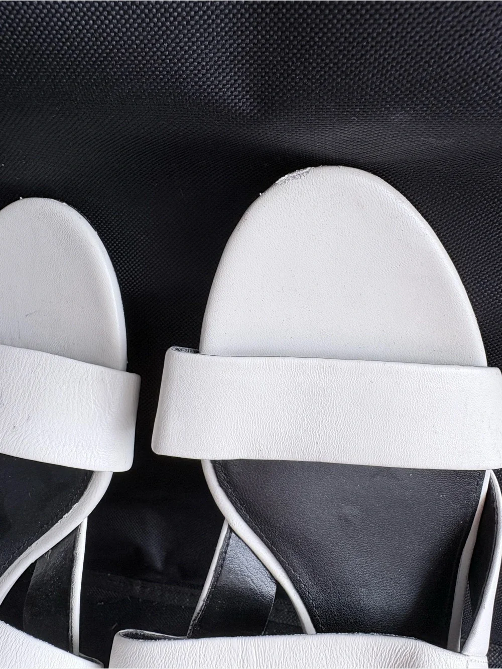 Via Spiga White Low Block Heel Slingback Sandals